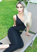 Flashing big titties outdoors
